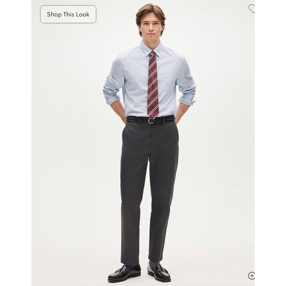 J. Crew Broken-in Straight chino pant in Charcoal Ash NWT size 36/32